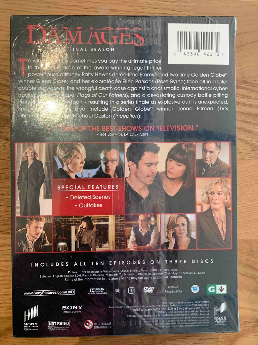 Damages: The Complete Final Season (DVD, 2013, 3-Disc Set) - New