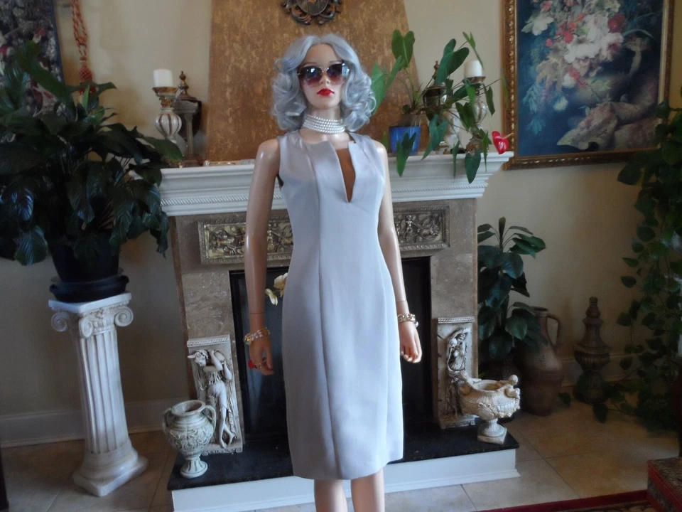 Vestido Vaina Gucci Taupe Mezcla Seda Sarga Talla IT 38 US 2 Foto 2 de 4