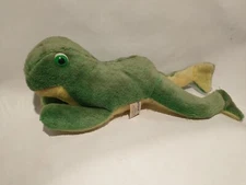 1981 Etone Inc Rare Vintage Stuffed Green Yellow Frog Plush Stuffed Animal 17"