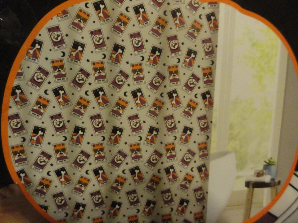 Новый Peva Хэллоуин оранжевый черный фиолетовый собак щенков душа занавески люверсы - Изображение 3 из 4