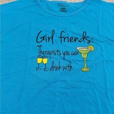 Witty Girls Blue T-Shirt Dress OSFM Graphic Funny Quote Lounge Nightshirt Tee