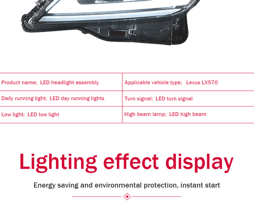 Par de faros LED para Lexus LX570 2007-2015 DRL señal secuencial LED bajo/alto - Imagen 16 de 20