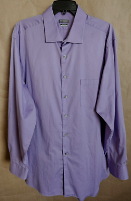 VAN HEUSER REG FIT AND FLEX MENS DRESS SHIRT PURPLE SIZE 17 1/2- 34/35 # 4576