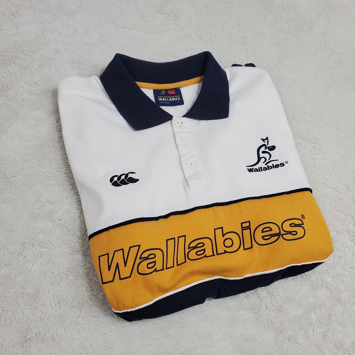 Vintage Canterbury Wallabies Australian Rugby Polo Shirt RWC Vintage Canterbury Wallabies Australian Rugby Polo Shirt RWC