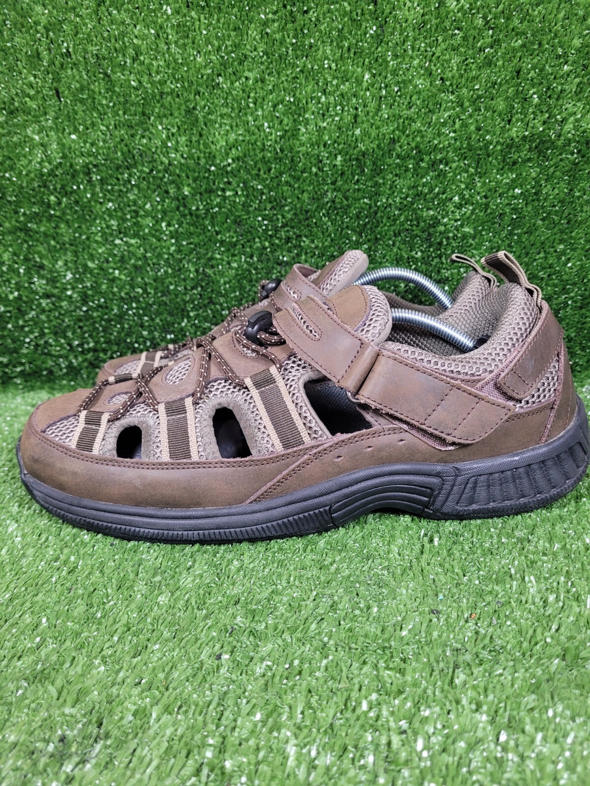 Orthofeet Clearwater Brown Leather Comfort Orthopedic Sandals Mens Size