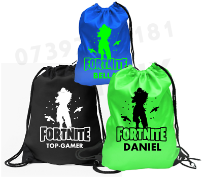 Personalised FORTNITE INSPIRED PE Drawstring BOYS GIRLS GYM