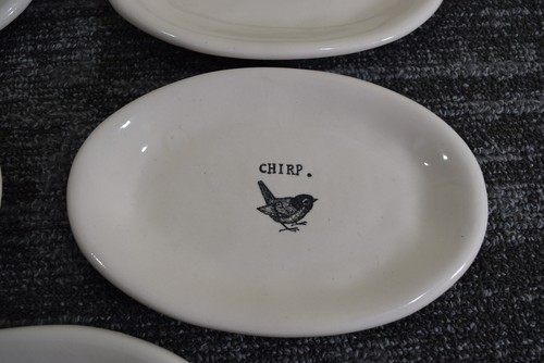 7 Nest Chirp Oval Snack Plates M Studios Magenta Original Rae Dunn Rare Lot - Bild 4 von 24