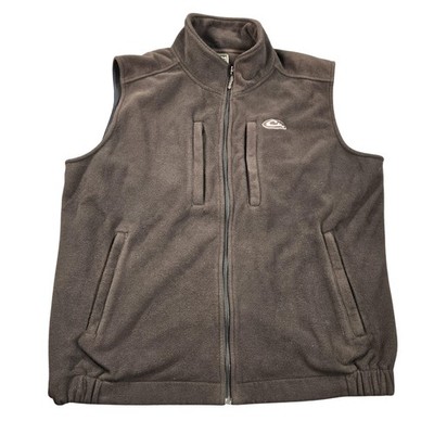 Drake Vest Mens 3XL Brown Fleece Full Zip Lined Waterfowl Hunting Outdoor