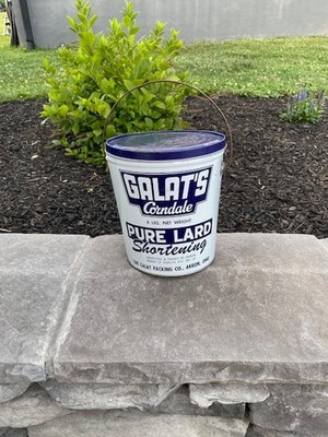 Vintage Galat's Corndale Pure Lard 8 Lb Tin Litho Can - from AKRON OHIO