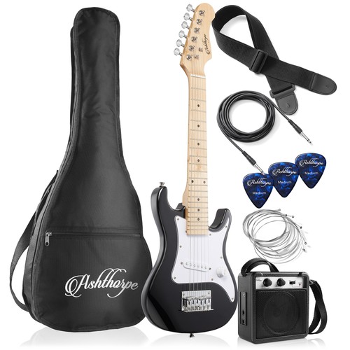 OPEN BOX - 30" Beginner Electric Guitar & Amplifier - Black, Kid's Starter Kit