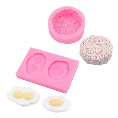 3D Noodles Egg Poached Egg Simulation Silicone Mold DIY Fondant Cake
