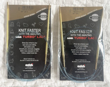 NEW x2 addi Turbo Lace Circular Knitting Needle Brass Skacel Germany 40  US 4 7