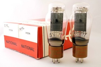 NATIONAL ELECTRONICS VT-25A Matched Pair Power Output Vacuum Tube Vintage Parts