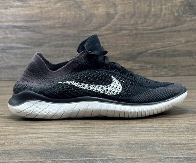 Nike Shoes Womens 6 Free RN Flyknit 2018 Black Oreo Athletic  display picture 2
