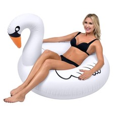 GoFloats Swan Party Tube Inflatable Raft, Float In Style for Large,