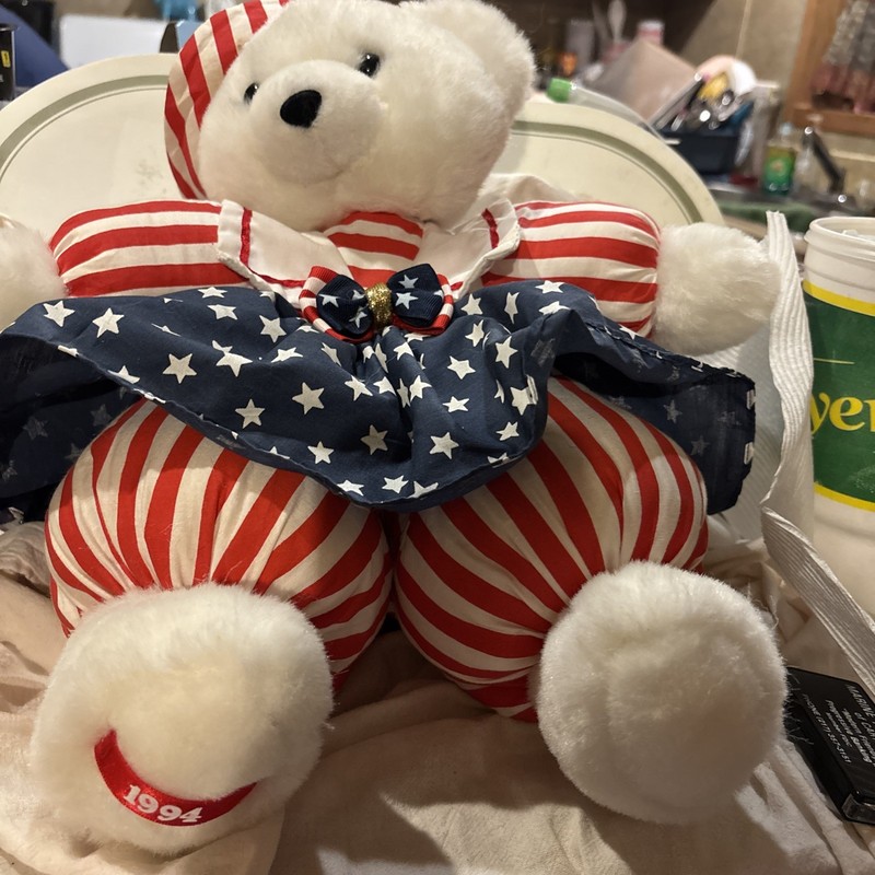 Vtg Dan Dee Liberty Bear Plush Stuffed Animal Red Blue 1994 America Sailor 14"