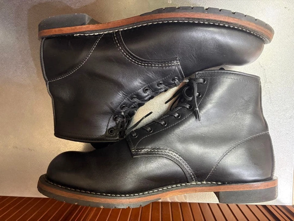 Red Wing Herren US10,5 D Beckman Arbeitsstiefel 9014 Schwarz Leder Runde Spit... - Bild 4 von 4