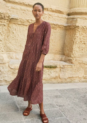 New Poetry CLIPPED DOBBY-WEAVE DRESS Linen & cotton, Full Color & Size !! |  eBay