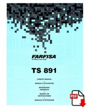 FARFISA TS891 Owner Manual Instruction Manual User Manual