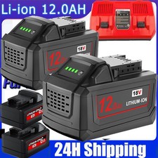 For Milwaukee M18 12Ah Battery Extended Lithium 48-11-1880 8Ah Dual Charger
