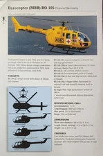 Eurocopter MMB BO 105 Helicopter Picture Original Article Vtg Detail Sheet 
