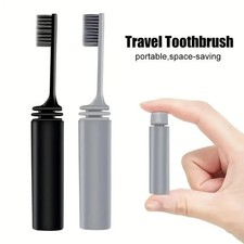 Portable Folding Toothbrush Compact Travel Camping Hiking Tooth Brush Set