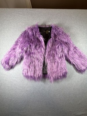 MR.YTG Purple Shaggy Faux Fur Jacket Size 140