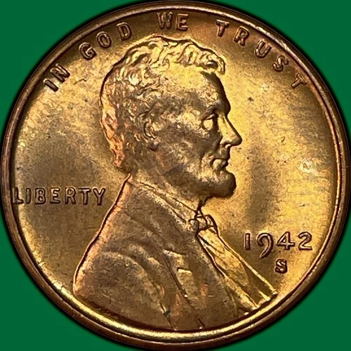 1942-S Lincoln Wheat Cent Brilliant Uncirculated BU Coin #37717
