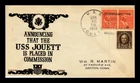DR JIM STAMPS US COVER USS JOUETT FIRST DAY COMMISSION NAVAL CANCEL