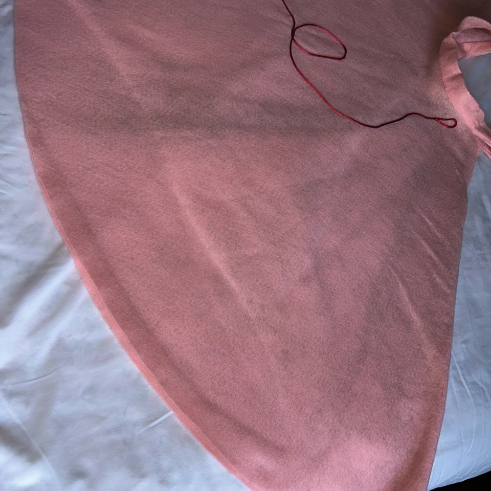 Falda caniche de fieltro rojo _ talla mediana para adulto _ hecha en casa Foto 3 de 4