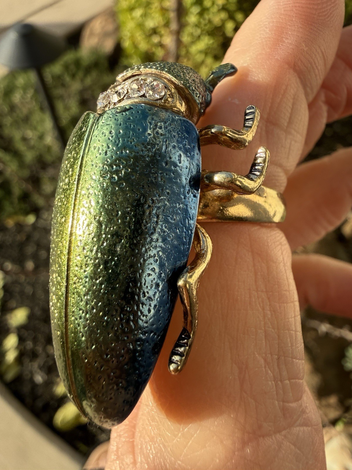 Beautiful Unique Large Statement Beatle Ring Wond… - image 2