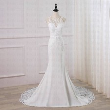 Elegant Lace Appliques Mermaid Wedding Dresses Sleeveless Bridal Gowns