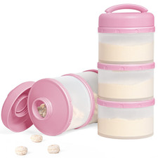 Termichy Stackable Formula Dispenser Portable 2 Count Pack of 1 , Baby Pink