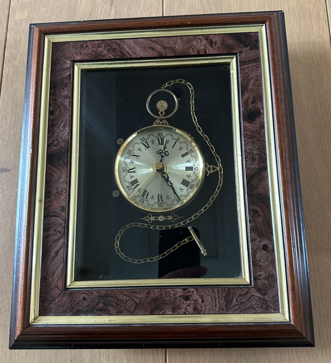 Ken Broadbent Quality Collages handmade framed quartz wall clock pocket watch