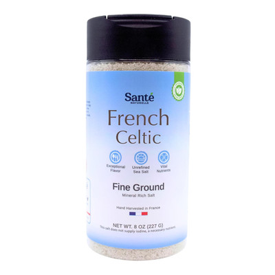 Sante French Fine Ground Sea Salt Shaker - 8 oz. Salt From the Celtic Sea, Unref