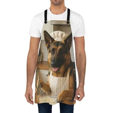 German Shepherd Baking Apron, Funny Dog Apron for Bakers, Pet Lovers & Chefs