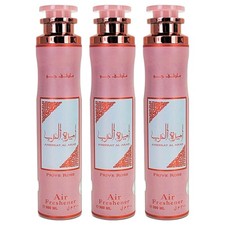 3-Pack Lattafa Aerosol Air Freshener Sprays 300ml, Home Car Office, Prive Rose