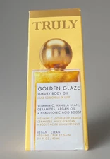 TRULY GOLDEN GLAZE LUXURY BODY OIL Vegan Hyaluronic Acid Boost  3.1 Fl oz NIB