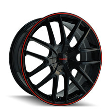 17x7.5 Touren Tr60 Blackred Ring Wheel 5x1085x4.5 42mm