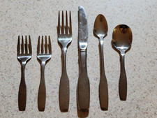 Vintage Signed Oneida Paul Revere 6 Piece Child's 18/8 Stainless Flatware Set