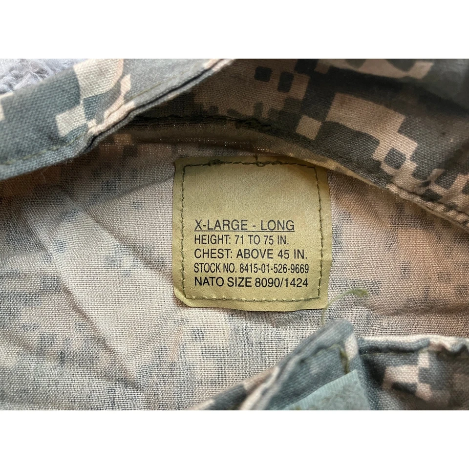 Army Uniform Jacket Mens Extra Large Long Coat Digital Camo Skate Outdoors - Image 3 of 4