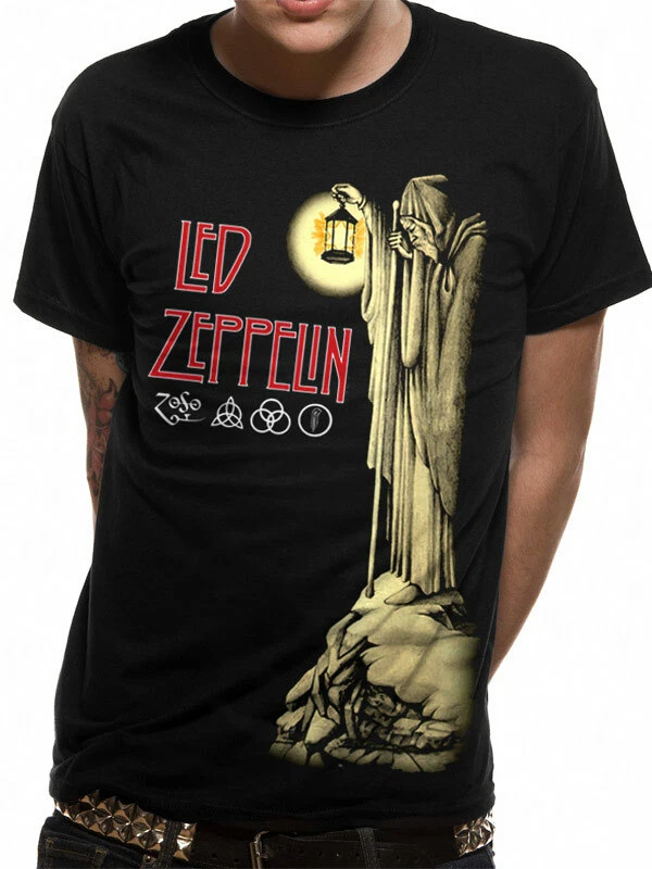 Led Zeppelin T Shirt Hermit Officially Licensed Mens Black Tee Classic Rock New