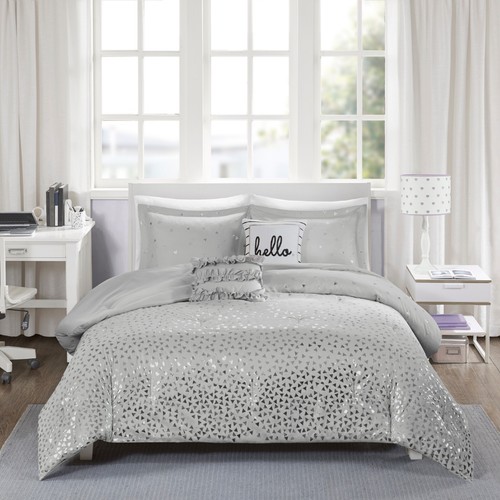 Intelligent Design Zoey Metallic Triangle Print Comforter Set - Picture 3 of 8