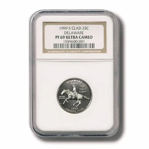 1999 USA Delaware State Quarter Clad 25 cents NGC Proof 69 Ultra Cameo