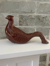 Vintage JARU Red Brown Ceramic Bird Pheasant MCM Style California Pottery Rare