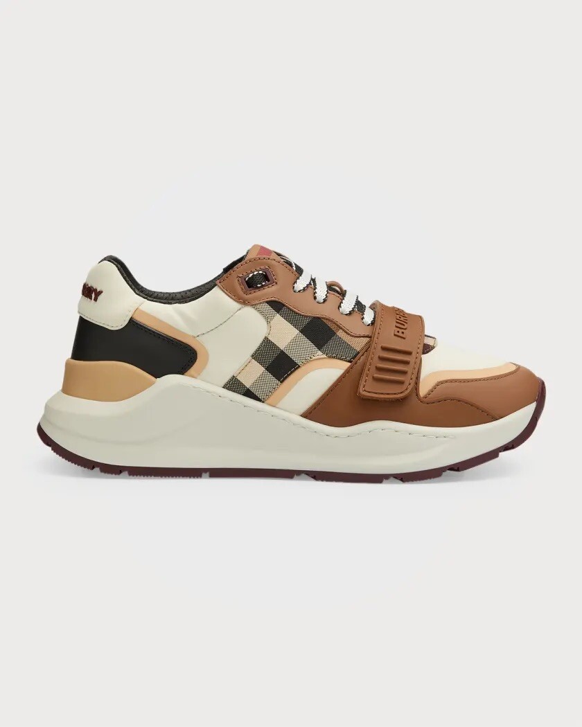 Burberry Ramsey Vintage Check Grip Sneakers WHITEBIRCH BROWN 37EU