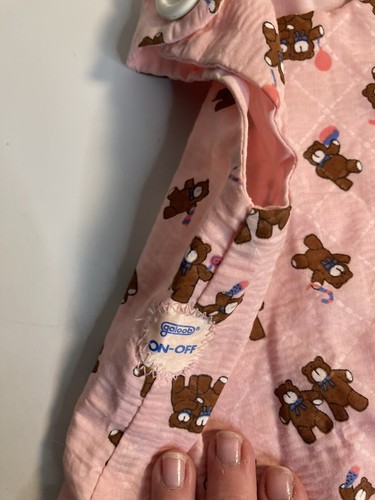 Galoob Baby Talk Doll Jumper ONLY Original Coveralls Teddy Bear Print 1985 - Picture 2 of 2