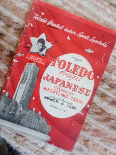 University Toledo Rockets vs Japanese Olympic Wrestling Team 1952 program guide