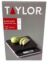 Taylor Black Glass Digital Kitchen Scale 11lb/5kg Capacity (Model 3807BK)