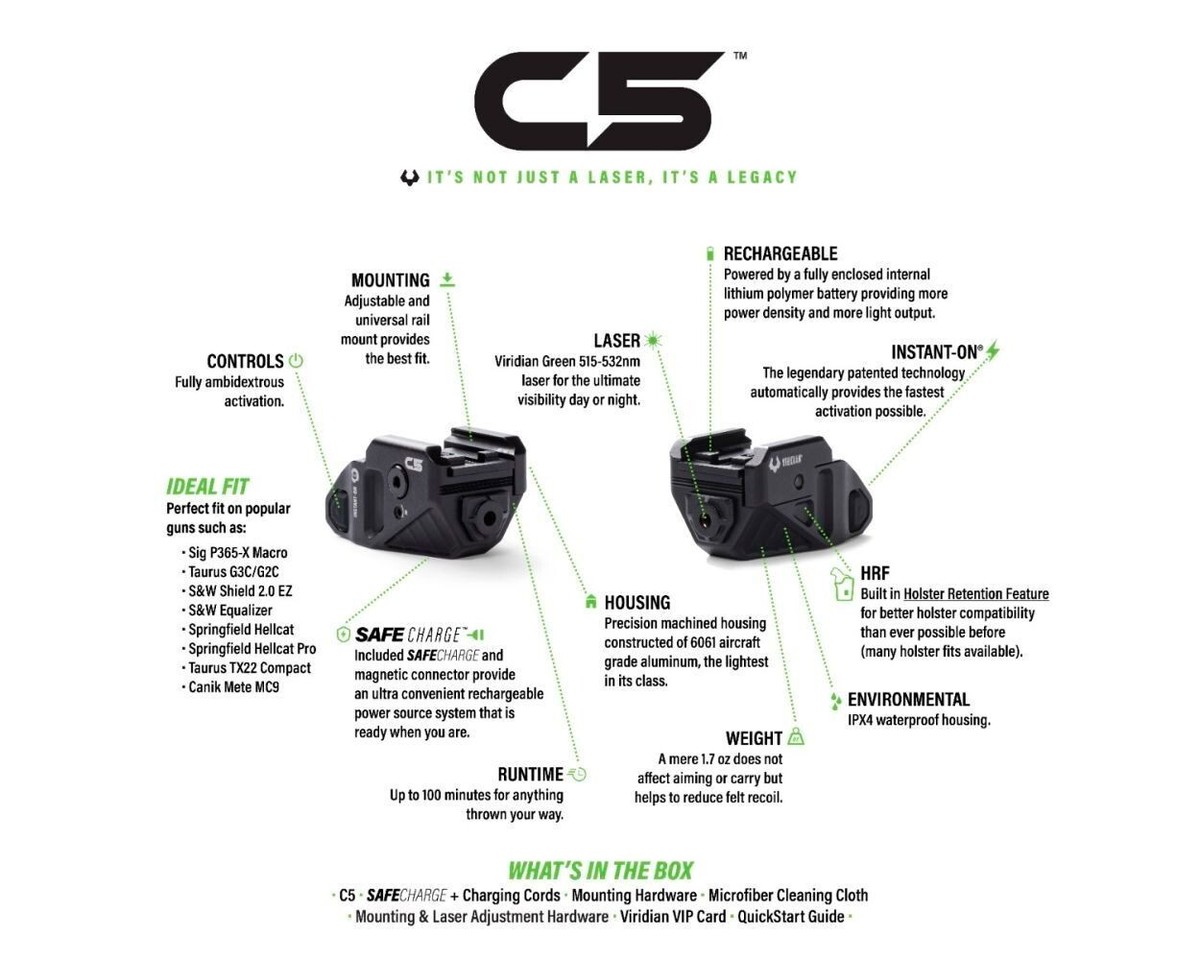 Viridian 930-0024 C5 Universal Green Laser Sight with SAFECharge | eBay